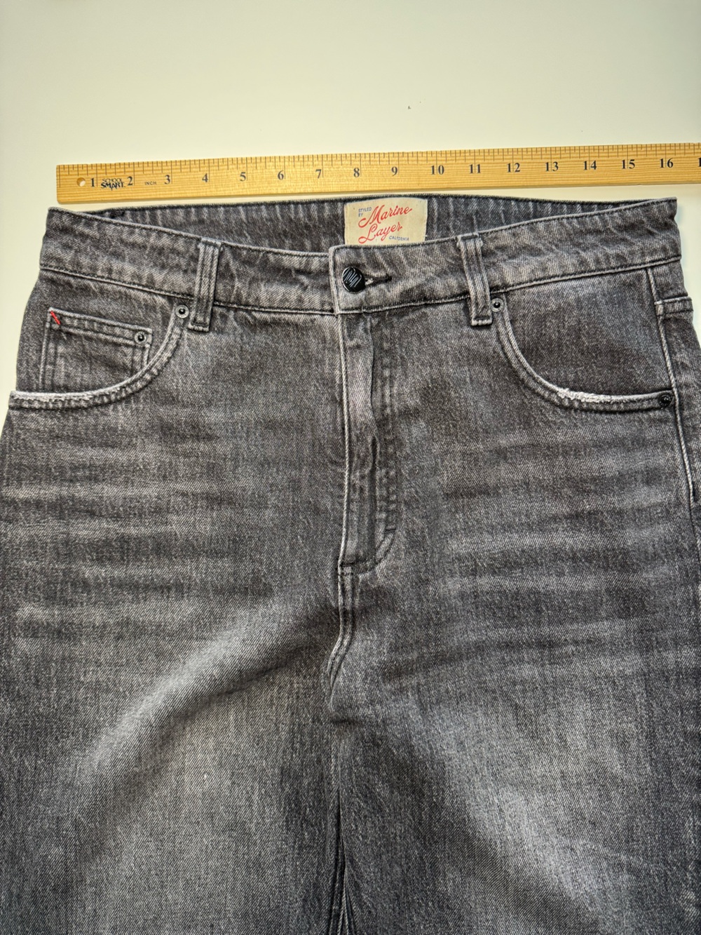 Marine Layer Charlie Denim Straight Leg Pant Denim Jeans Women’s size 12 - Picture 6 of 13